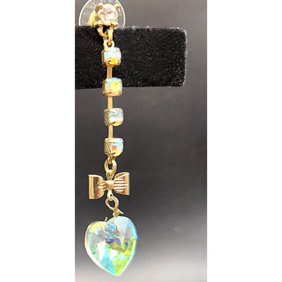 Betsey Johnson Mismatched Blue Glitter Robot Earrings Extremely Rare Collectors - Picture 7 of 11